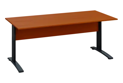 EPK 28 - 18 stůl kancelářský, kovová podnož černá, deska 25 mm, široký 1800 mm, třešeň šumavská